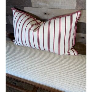 pottery barn lumbar pillow cover & insert 16 x 26 ticking stripe French Country